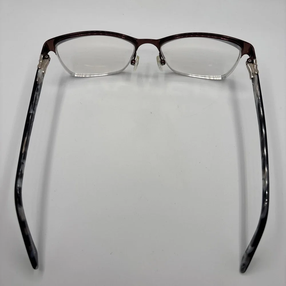 Kay Unger Eyeglasses K180 BRN 53-17-135 Half Rim Authentic Frames Only w/case